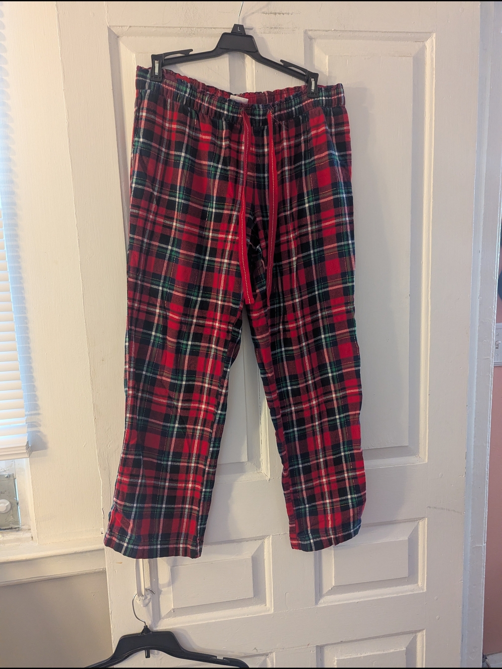 Secret Treasures Red and Navy Plaid Maxi Skirt